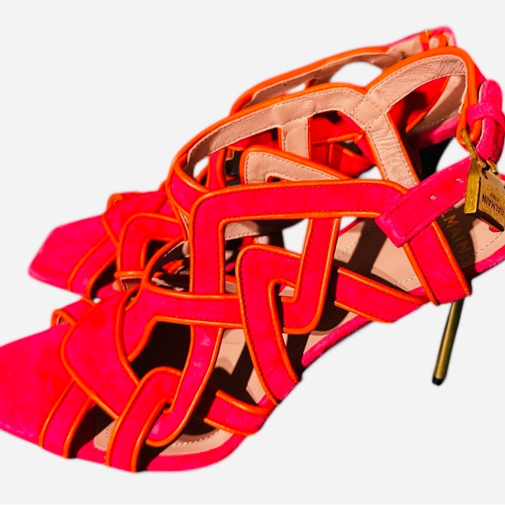 Urania Suede Sandal Balmain US size 6 - Picture 5 of 8